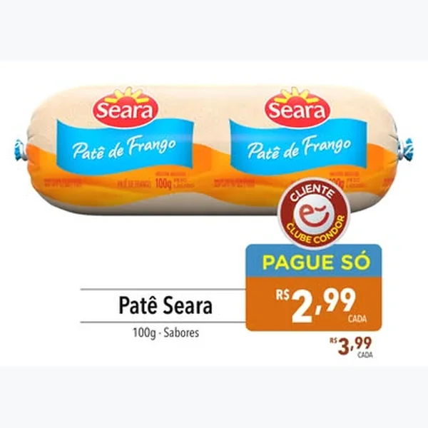 Recorte do encarte de Patê Seara 100 g