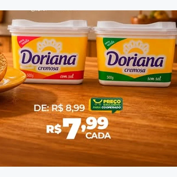 Recorte do encarte de Margarina Cremosa com Sal Doriana 500 g