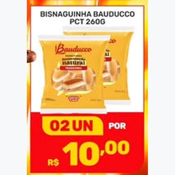Recorte do encarte de Bisnaguinha Bauducco 260 g