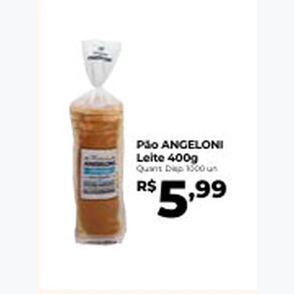 Recorte do encarte de Pão Leite ANGELONI 400 g