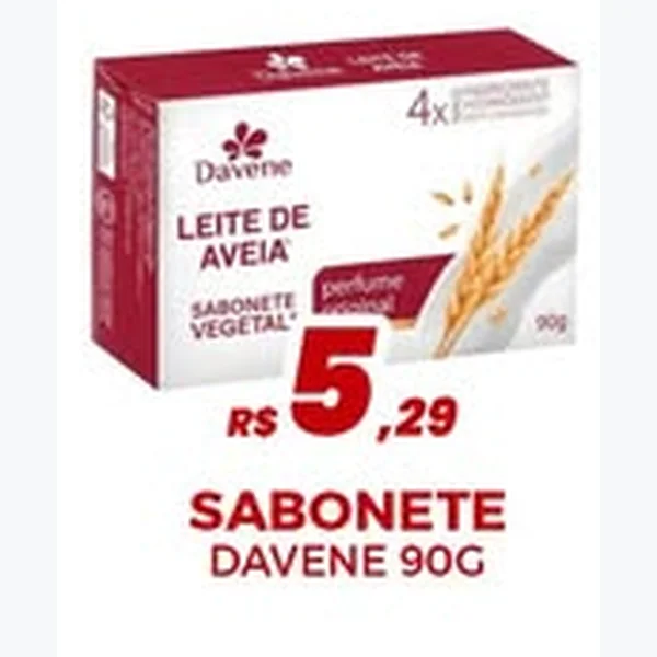 Sabonete Leite de Aveia Davene 4 un × 90 g