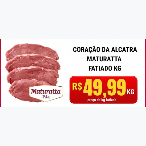Recorte do encarte de Coração da Alcatra Fatiado Maturatta