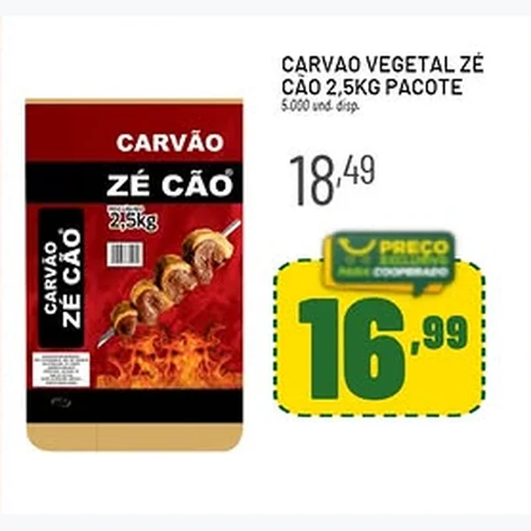 Carvão Vegetal Zé Cão 2,5 kg