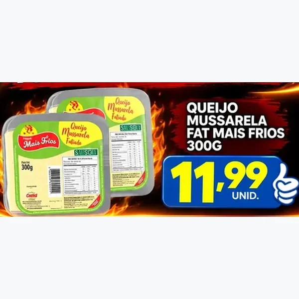Queijo Mussarela Fatiado Mais Frios 300 g