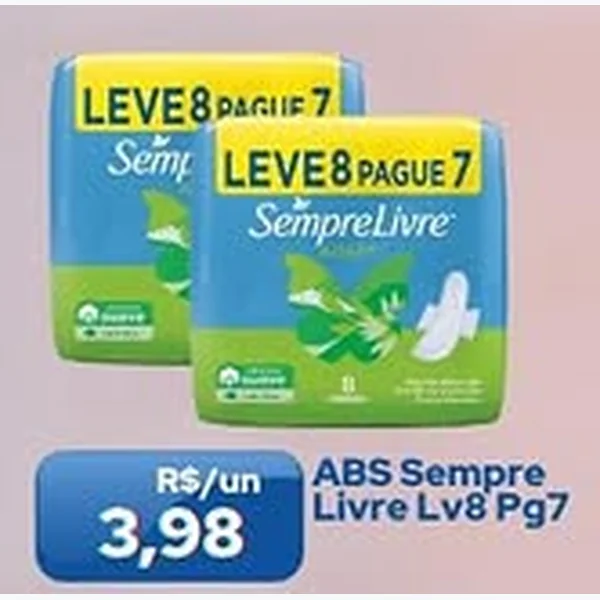 Recorte do encarte de Absorvente Sempre Livre 8 un
