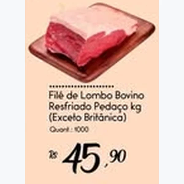 Recorte do encarte de Filé de Lombo Bovino Resfriado Giassi