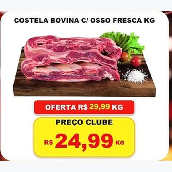 Recorte do encarte de Costela Bovina C/ Osso Fresca