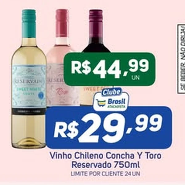 Vinho Chileno Reservado Concha Y Toro 750 ml