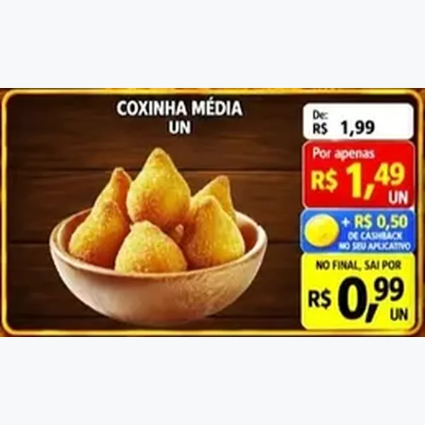 Recorte do encarte de Coxinha Média