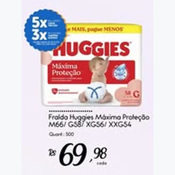 Recorte do encarte de Fralda Máxima Proteção Huggies