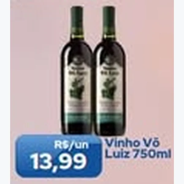 Recorte do encarte de Vinho Vô Luiz 750 ml