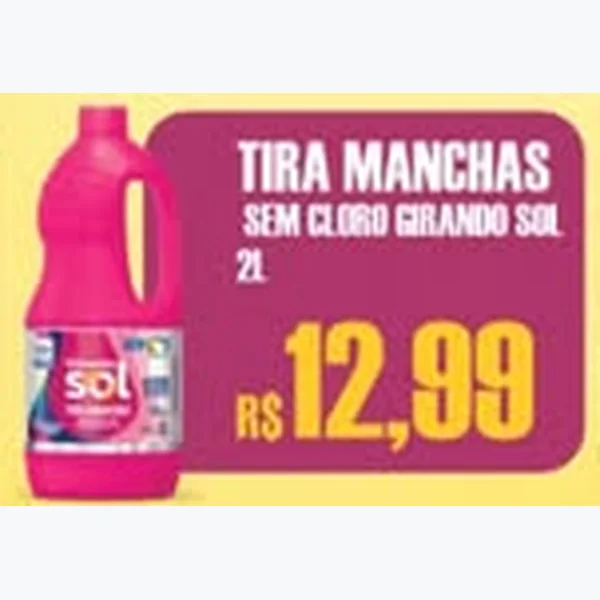Recorte do encarte de Tira Manchas sem Cloro Girando Sol 2 L