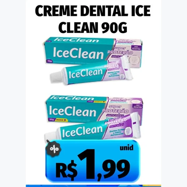 Recorte do encarte de Creme Dental Ice Clean 90 g