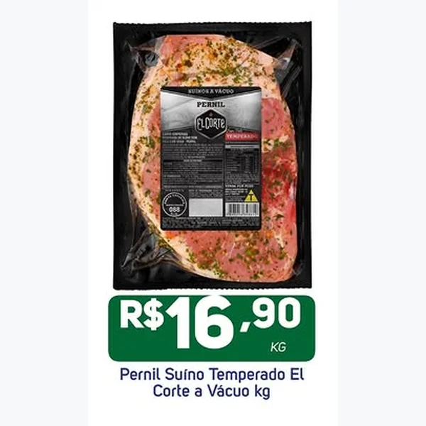 Recorte do encarte de Pernil Suíno Temperado a Vácuo El Corte