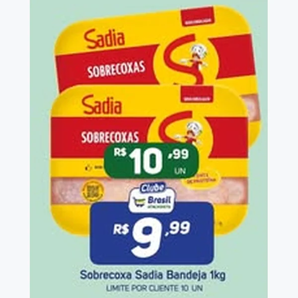 Recorte do encarte de Sobrecoxas Sadia 1 kg