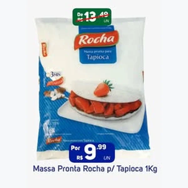 Recorte do encarte de Massa Pronta para Tapioca Rocha 1 kg