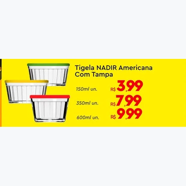 Recorte do encarte de Tigela Americana com Tampa Nadir 350 ml