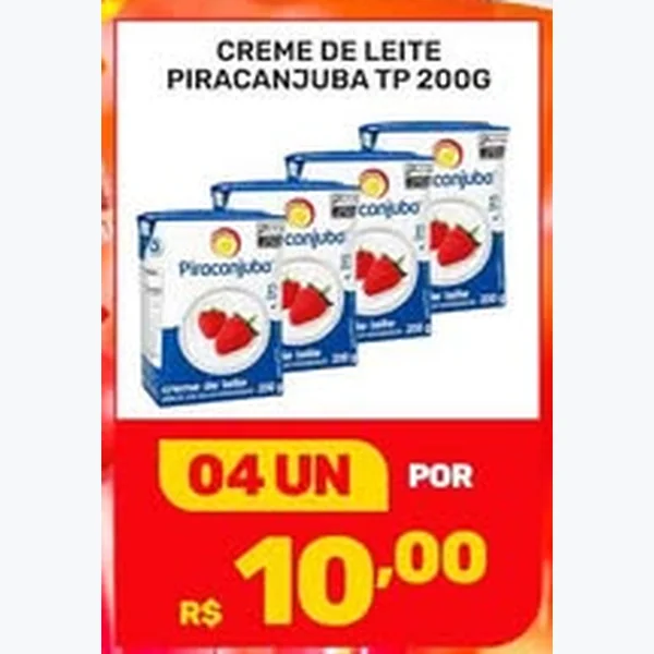Recorte do encarte de Creme de Leite Piracanjuba 200 g