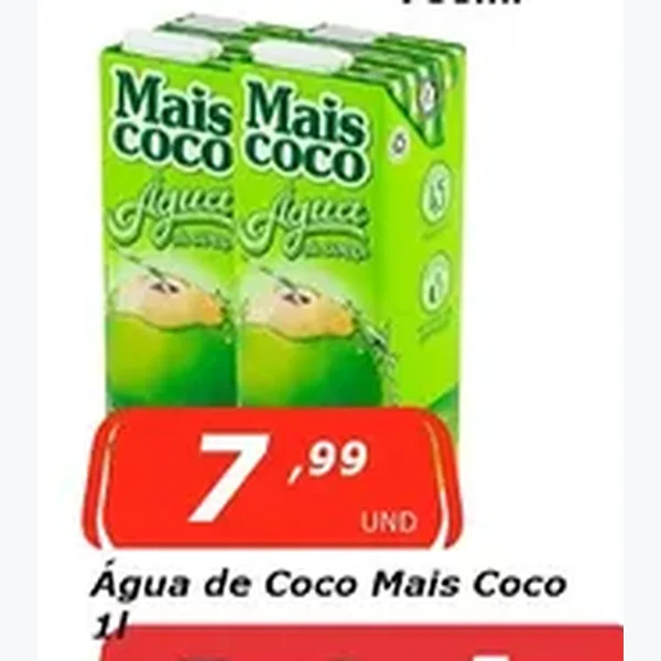Recorte do encarte de Água de Coco Mais Coco 1 L