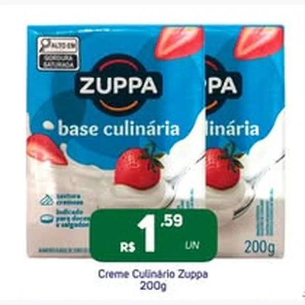 Recorte do encarte de Creme Culinário Zuppa 200 g