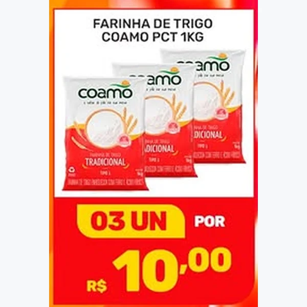 Recorte do encarte de Farinha de Trigo Coamo 1 kg