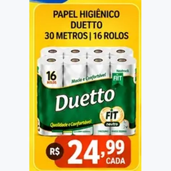 Papel Higiênico Fit Duetto 16 un × 30 un