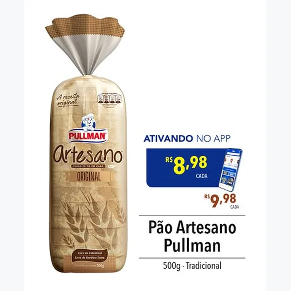 Recorte do encarte de Pão Artesano Original Pullman 500 g