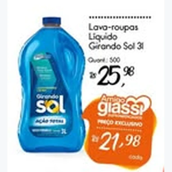 Lava-roupas Líquido Girando Sol 3 L