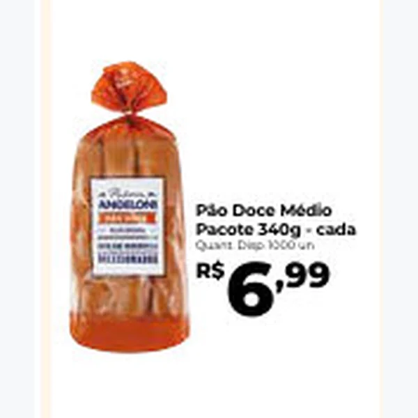 Recorte do encarte de Pão Doce Médio ANGELONI 340 g