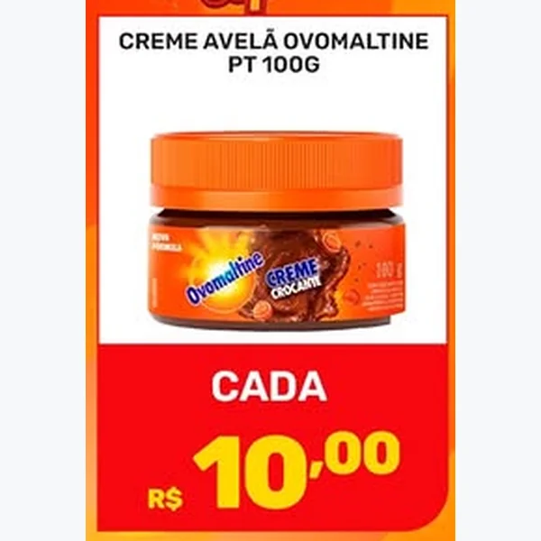 Recorte do encarte de Creme Avelã Ovomaltine 100 g