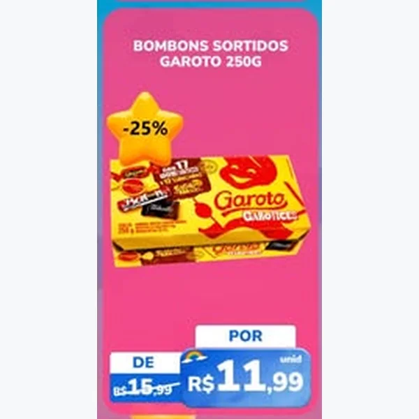 Recorte do encarte de Bombons Sortidos Garoto 250 g