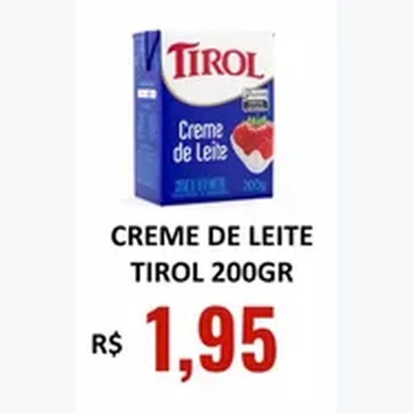 Recorte do encarte de Creme de Leite Tirol 200 g