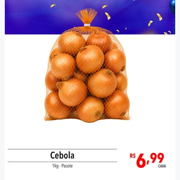 Recorte do encarte de Cebola 1 kg