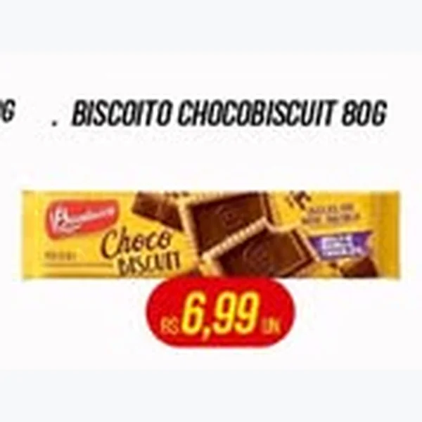 Recorte do encarte de Biscoito Chocobiscuit Bauducco 80 g