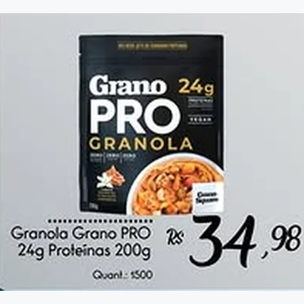 Recorte do encarte de Granola Pro Grano 200 g