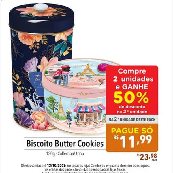 Biscoito Butter Cookies Collection/Loop 150 g