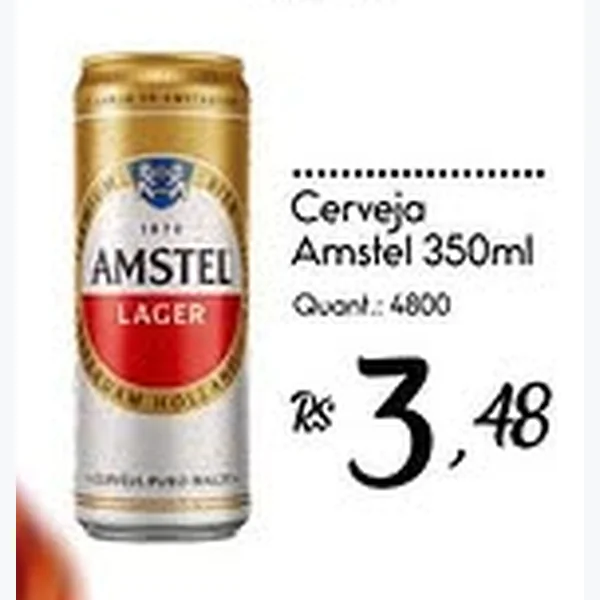 Recorte do encarte de Cerveja Amstel 350 ml