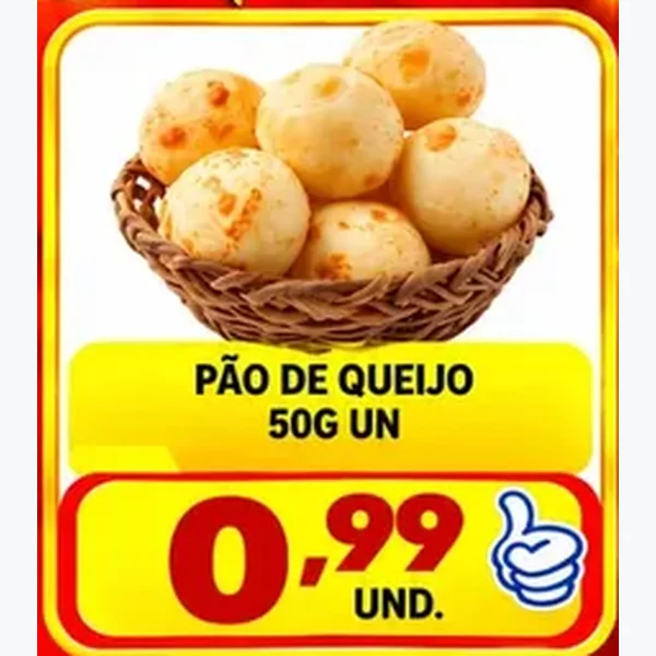 Recorte do encarte de Pão de Queijo 50 g