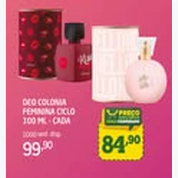 Recorte do encarte de Deo Colônia Feminina Ciclo 100 ml