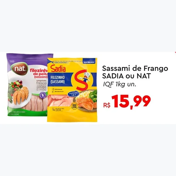Recorte do encarte de Sassami de Frango Iqf NAT