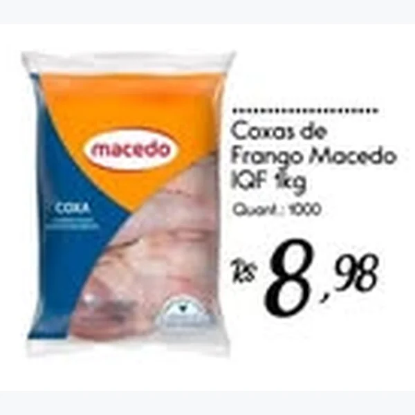 Recorte do encarte de Coxas de Frango Iqf Macedo 1 kg