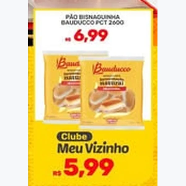 Recorte do encarte de Pão Bisnaguinha Bauducco 260 g