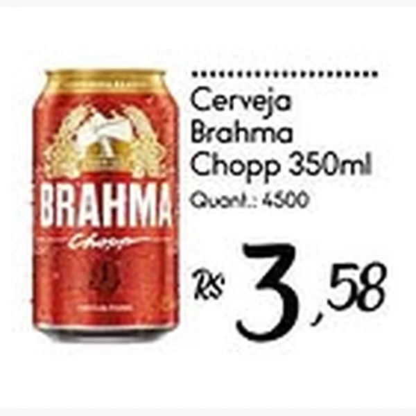 Recorte do encarte de Cerveja Chopp Brahma 350 ml