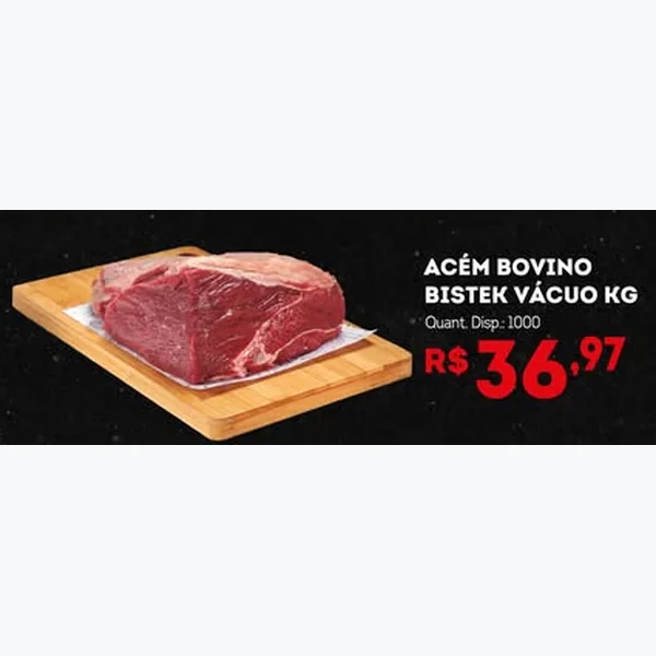 Acém Bovino Vácuo Bistek