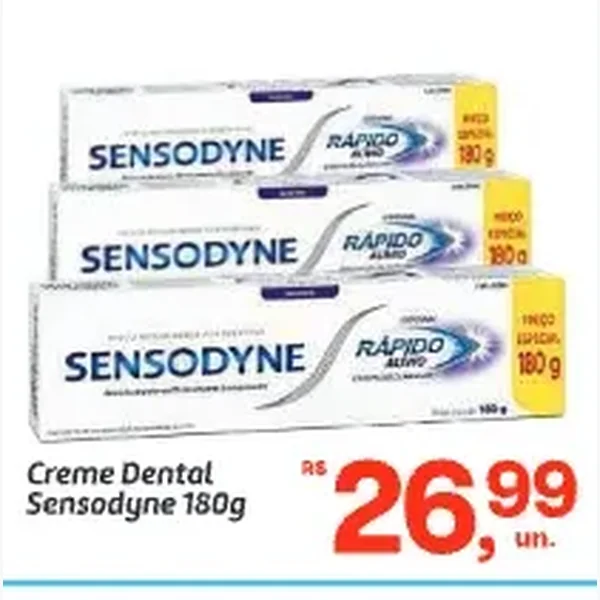 Recorte do encarte de Creme Dental Sensodyne 180 g