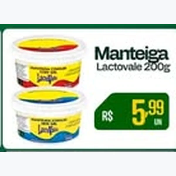 Recorte do encarte de Manteiga Lactovale 200 g