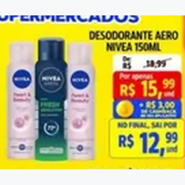 Recorte do encarte de Desodorante Aero Nivea 150 ml