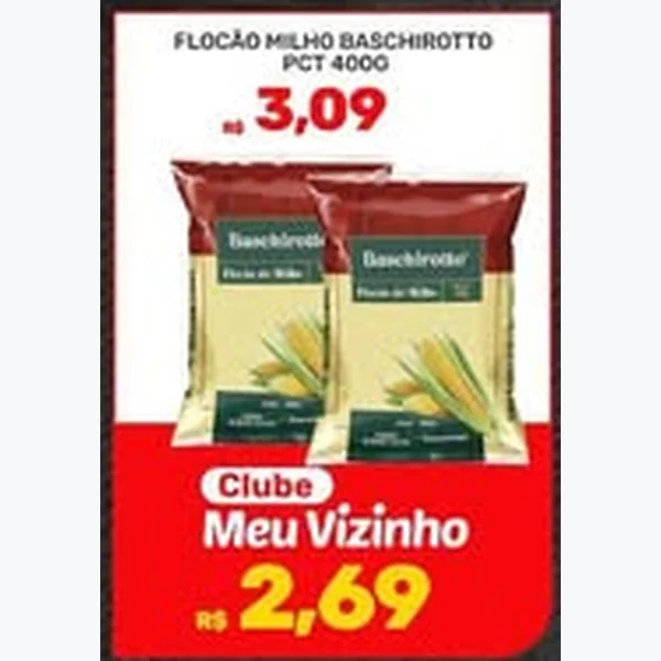 Recorte do encarte de Flocão de Milho Baschirotto 400 g