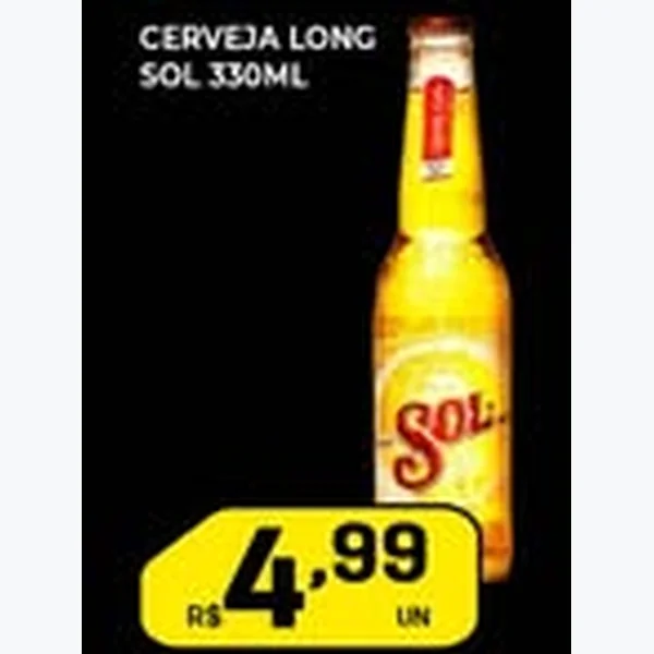 Recorte do encarte de Cerveja Long Neck Sol 330 ml