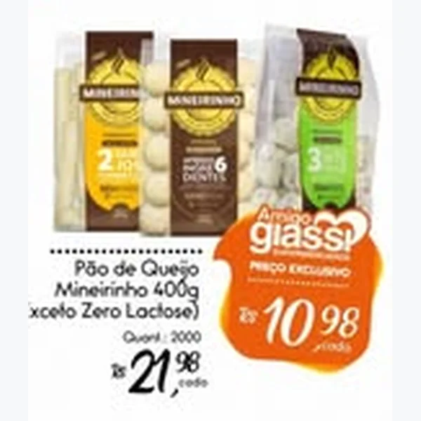Recorte do encarte de Pão de Queijo Mineirinho 400 g